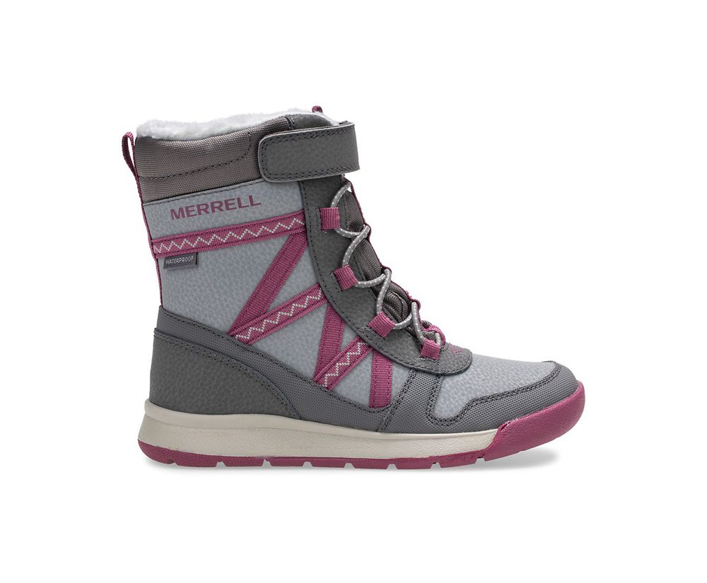 Botas Criança - Merrell Snow Crush 2.0 Waterproof - Cinzentas - GTV368714